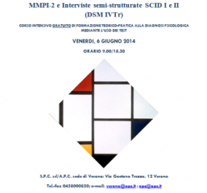 MMPI-2 e interviste semi-strutturate SCID I e II (DSM IVTr) @ c/o Associazione Dopolavoro Ferroviario Verona | Verona | Veneto | Italia