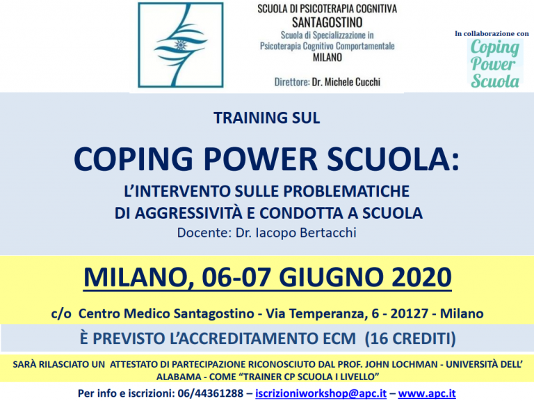 Coping Power Scuola – Milano 6-7 giugno 2020