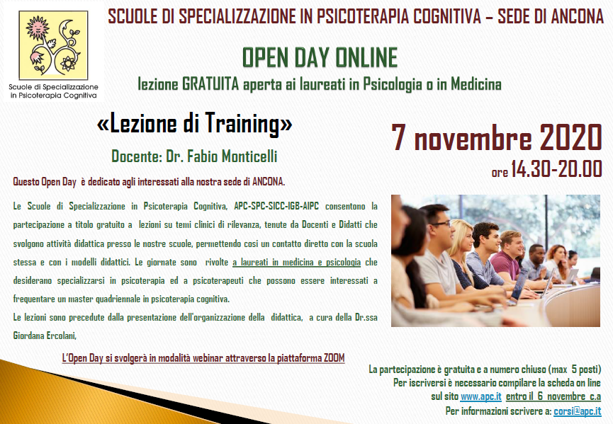 OPEN DAY ON LINE - sede di Ancona - «Lezione di Training»