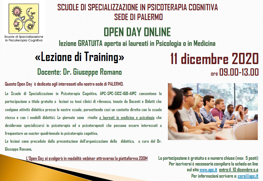 OPEN DAY ON LINE - sede di Palermo - «Lezione di Training»