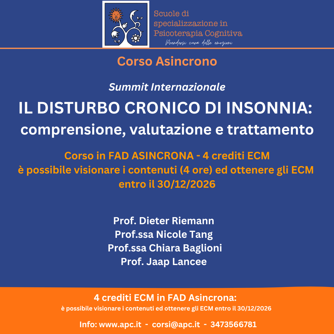 ASINCRONO - Summit Internazionale - IL DISTURBO CRONICO DI INSONNIA: comprensione, valutazione e trattamento