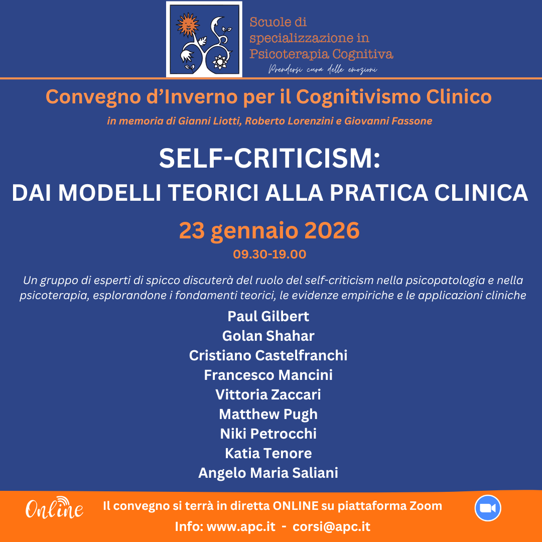 Convegno d’Inverno per il Cognitivismo Clinico - "SELF-CRITICISM: DAI MODELLI TEORICI ALLA PRATICA CLINICA"