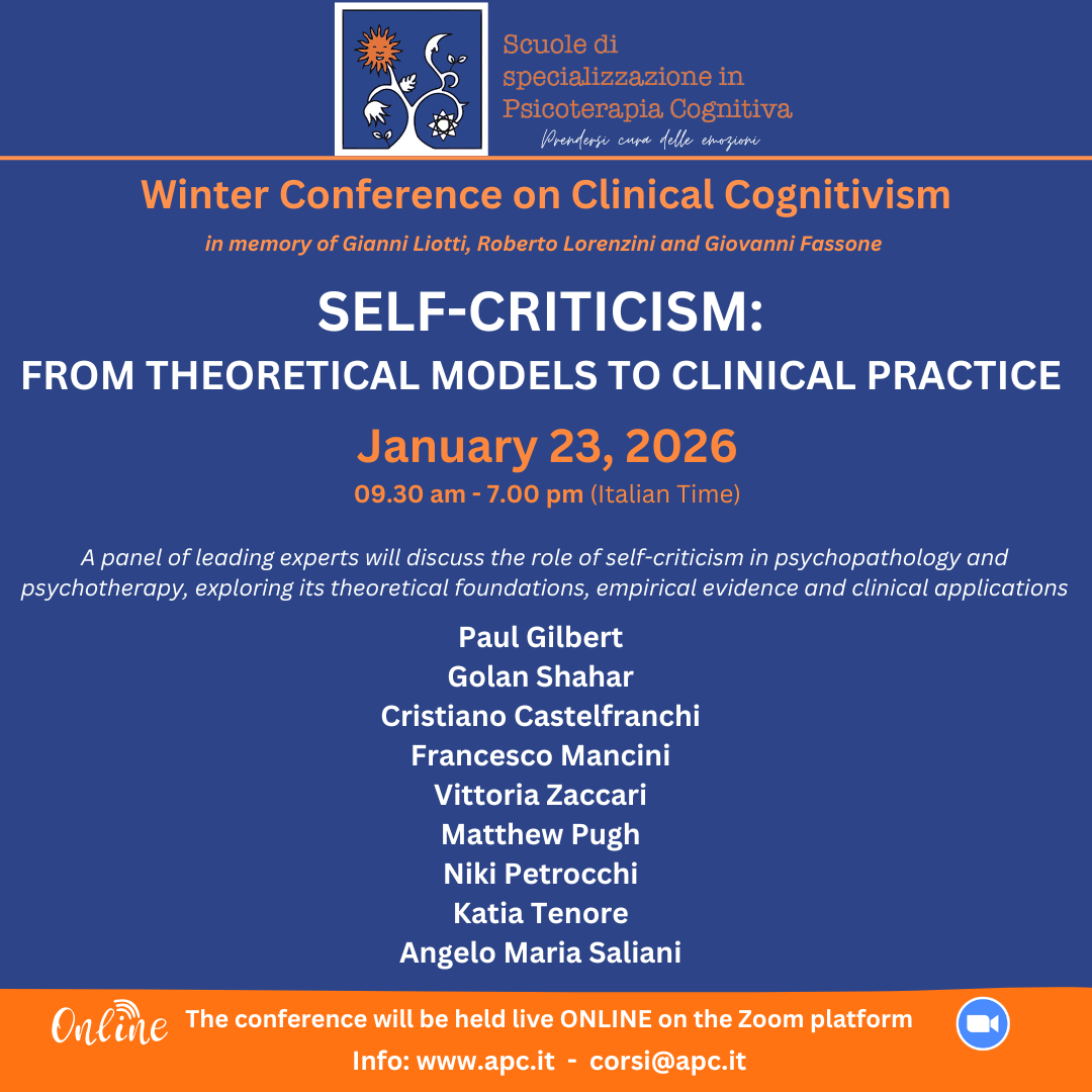 ENGLISH VERSION: January 23, 2026 - Winter Conference on Clinical Cognitivism "SELF-CRITICISM: FROM THEORETICAL MODELS TO CLINICAL PRACTICE"