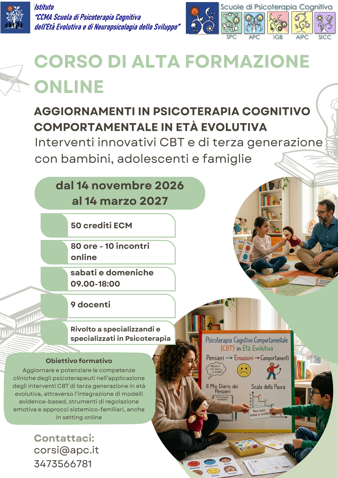 Aggiornamenti in Psicoterapia Cognitivo Comportamentale in Età Evolutiva - Interventi innovativi CBT e di terza generazione con bambini, adolescenti e famiglie